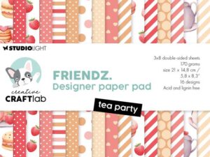 CCL-FR-DPP293 StudioLight Paper Pad A5 14,8 x 21 cm. - Tea Party Friendz