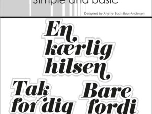 SBC198 Simple and Basic Clearstamp & Die, En kærlig hilsen mfl.