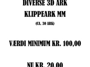 SP01 Surprice Pakke - Assorterede 3D ark, kllippeark mm ca. 30 stk.