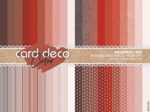 419002 Card Deco A4 karton 4 designs 40 ark 2 sidet, Red - Rød