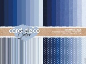 419004 Card Deco A4 karton 4 designs 40 ark 2 sidet, Blue - Blå