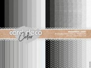419005 Card Deco A4 karton 4 designs 40 ark 2 sidet, Grey - Grå