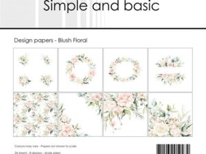 SBP546 Simple and Basic Design Papirblok 15 x 15 cm, Blush Floral