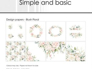 SBP746 Simple and Basic Design Papirblok 30 x 30 cm, Blush Floral