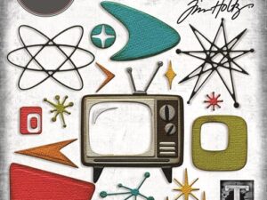 666875 Sizzix Die Tim Holtz Thinlits Die, Vault - Atomic Retro