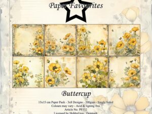 PF532 Paper Favourites, Papirsblok 15x15, Buttercup