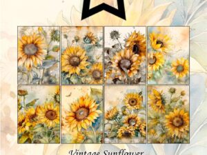 PFA576 Paper Favourites, Papirsblok A6, Vintage Sunflower