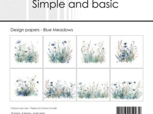 SBP548 Simple and Basic Design Papirblok 15 x 15 cm, Blue Meadows
