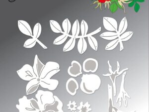 BLD1763 By Lene Die Cut/Emb, Flowers - Hybenblomst