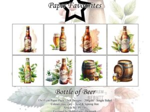 PF536 Paper Favourites, Papirsblok 15x15, Bottle of Beer