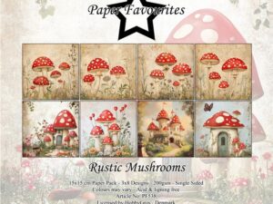 PF538 Paper Favourites, Papirsblok 15x15, Rustic Mushrooms