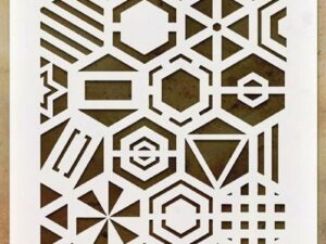 THS125 Tim Holtz Stampers Anonymous Stencil, Layering Stencil Patchwork Hex