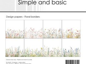 SBP549 Simple and Basic Design Papirblok 15 x 15 cm, Floral Borders