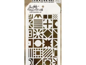 THS123 Tim Holtz Stampers Anonymous Stencil, Layering Stencil Patchwork Cube