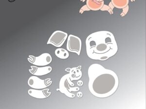 BLD1764 By Lene Die Cut/Emb, Baby Pigs - Baby Gris