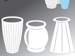 BLD1769 By Lene Die Cut/Emb, Vases - Vaser