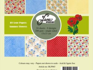 BLP065 By Lene Papirblok 15 x 15 cm, Summer Flowers