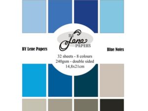 BLP972 By Lene Papirblok A5, Solid Colours - Blue Notes