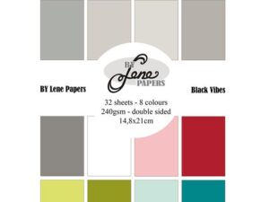 BLP973 By Lene Papirblok A5, Solid Colours - Black Vibes