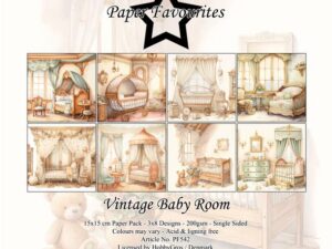 PF542 Paper Favourites, Papirsblok 15x15, Vintage Baby Room