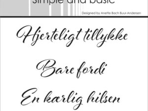 SBC206 Simple and Basic Clearstamp, Hjerteligt Tillykke