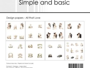 SBP551 Simple and Basic Design Papirblok 15 x 15 cm, All that Love