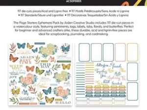 ACSEP0003 Arden Creative Studio Ephemera Pack/Die Cuts, Page Starters