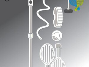 BLD1776 By Lene Die Cut/Emb, Pole Tennis - Stangtennis