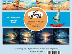 BLP066 By Lene Papirblok 15 x 15 cm, Fantastic Beach