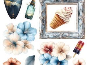 CC-F40-ET-11 Craft O'Clock Paper Pack Extras Set, Emerald Tales - Flowers