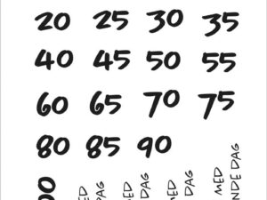 SBC203 Simple and Basic Clearstamp, Anniversary numbers - Jubilæumsnumre