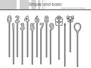 SBD567 Simple and Basic die, Numbers On A Stick - Tal på "pind"