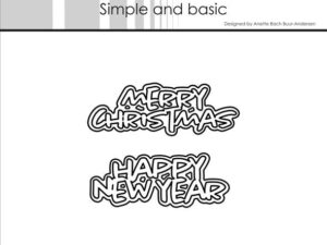 SBD576 Simple and Basic die, Tekstdie med skygge, Merry Christmas / Happy New Year