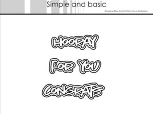 SBD577 Simple and Basic die, Tekstdie med skygge, Hooray For You Concrats
