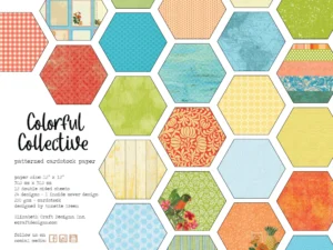 C030 Elizabeth Craft Design Cardstock Papir, Colorful Collective