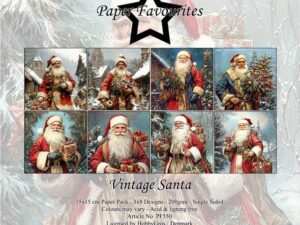PF549 Paper Favourites, Papirsblok 15x15, Vintage Santa