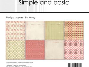 SBP553 Simple and Basic Design Papirblok 15 x 15 cm, Be Merry
