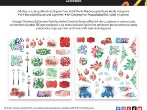 ACSEP0004 Arden Creative Studio Ephemera Pack/Die Cuts, Vintage Christmas