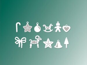 BLD1793 By Lene Die Cut/Emb, Small Ornaments - Mini Julepynt