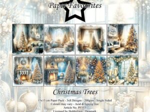 PF553 Paper Favourites, Papirsblok 15x15, Christmas Trees - Juletræer
