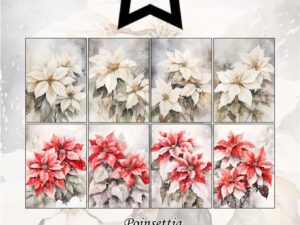 PFA595 Paper Favourites, Papirsblok A6, Poinsettia - Julestjerner