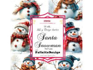 35954 Felicita Design Toppers 9,0 x 9,0 cm, Santa Snowman - Jule snemænd