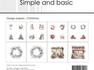 SBP555 Simple and Basic Design Papirblok 15 x 15 cm, Winterflowers