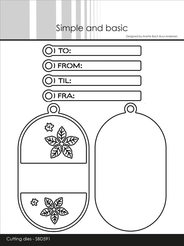 SBD591 Simple and Basic die, Decorative Oval Tags - Oval Tags