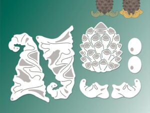 BLD1799 By Lene Die Cut/Emb, Pine Cone Gnomes - Kogle Nisser