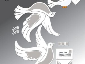 BLD1801 By Lene Die Cut/Emb, Carrier Pigeon - Brevduer