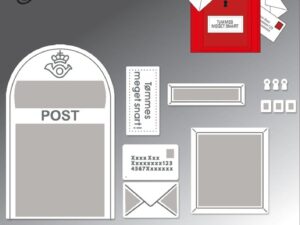 BLD1802 By Lene Die Cut/Emb, Mailbox - Postkasse