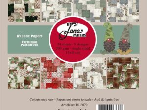 BLP070 By Lene Papirblok 15 x 15 cm, Christmas Patchwork