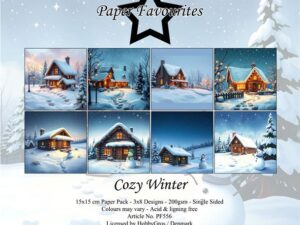 PF556 Paper Favourites, Papirsblok 15x15, Cozy Winter - Vinter landskab