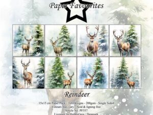 PF557 Paper Favourites, Papirsblok 15x15, Reindeer - Rensdyr